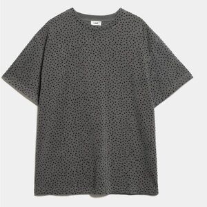 LANE Gray Polka Dot Midi Dress